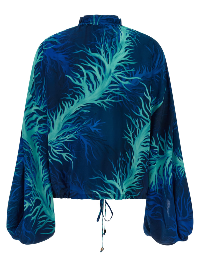 F.R.S. - FOR RESTLESS SLEEPERS Blouse en soie bleue