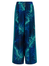 F.R.S. - FOR RESTLESS SLEEPERS Pantalon décontracté en soie bleu