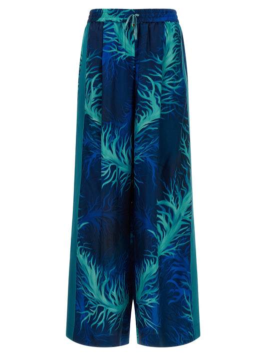 F.R.S. - FOR RESTLESS SLEEPERS Pantalon décontracté en soie bleu