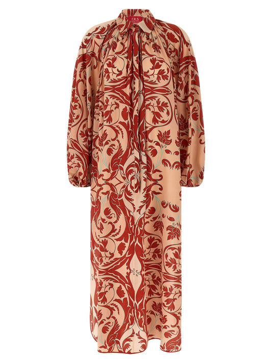 F.R.S. - FOR RESTLESS SLEEPERS Robe longue en soie multicolore