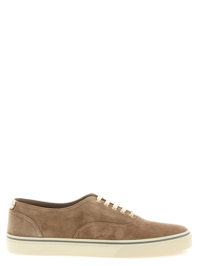 Baskets basses Brunello Cucinelli en cuir de veau beige