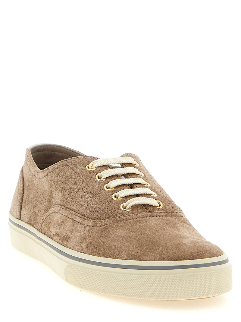 Baskets basses Brunello Cucinelli en cuir de veau beige