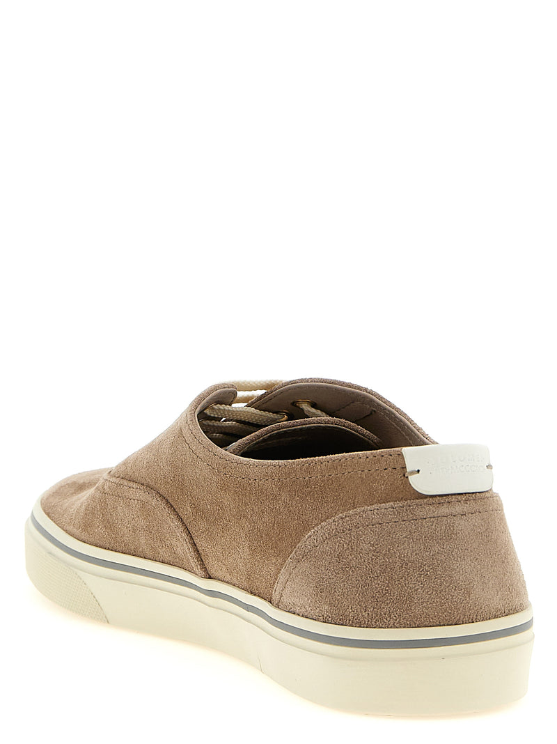 Baskets basses Brunello Cucinelli en cuir de veau beige