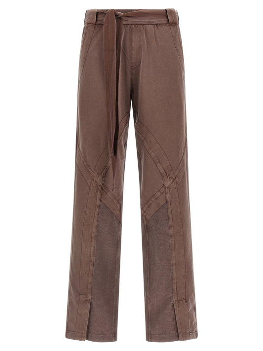 Le pantalon décontracté The Attico en coton marron