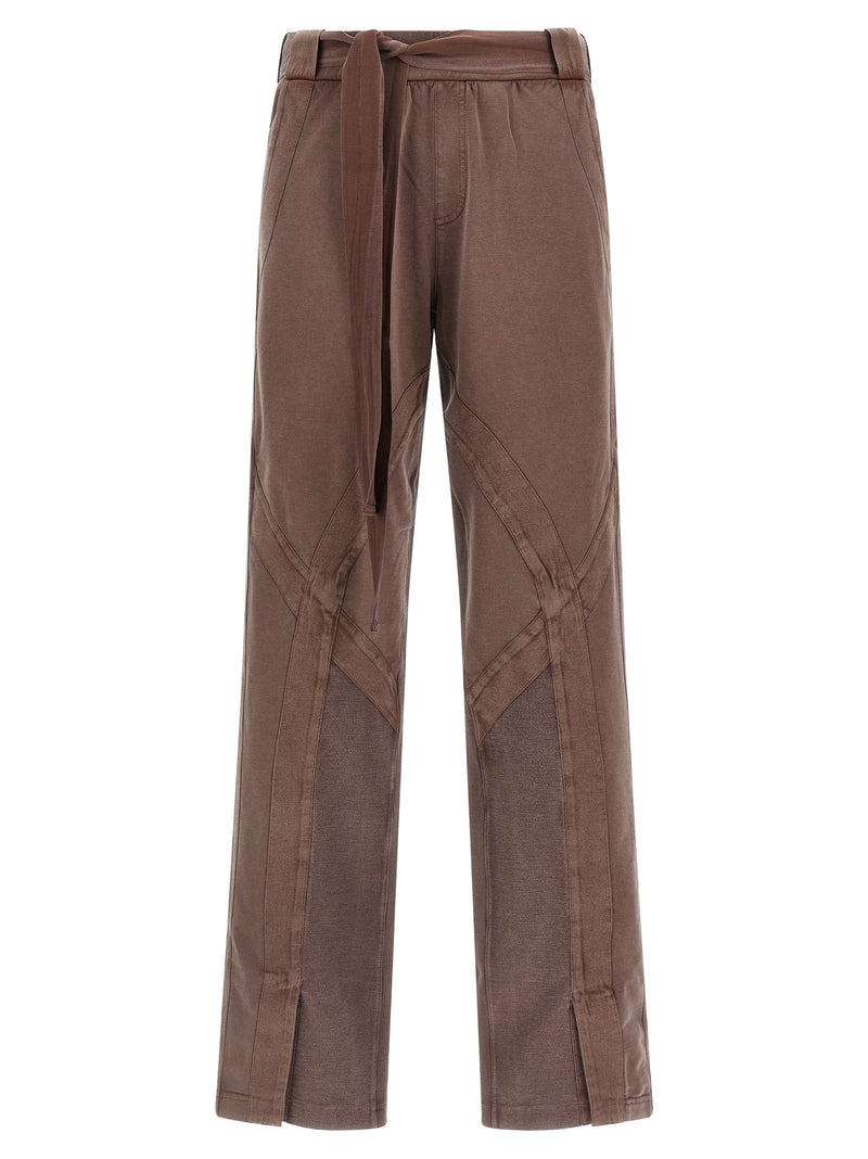 Le pantalon décontracté The Attico en coton marron