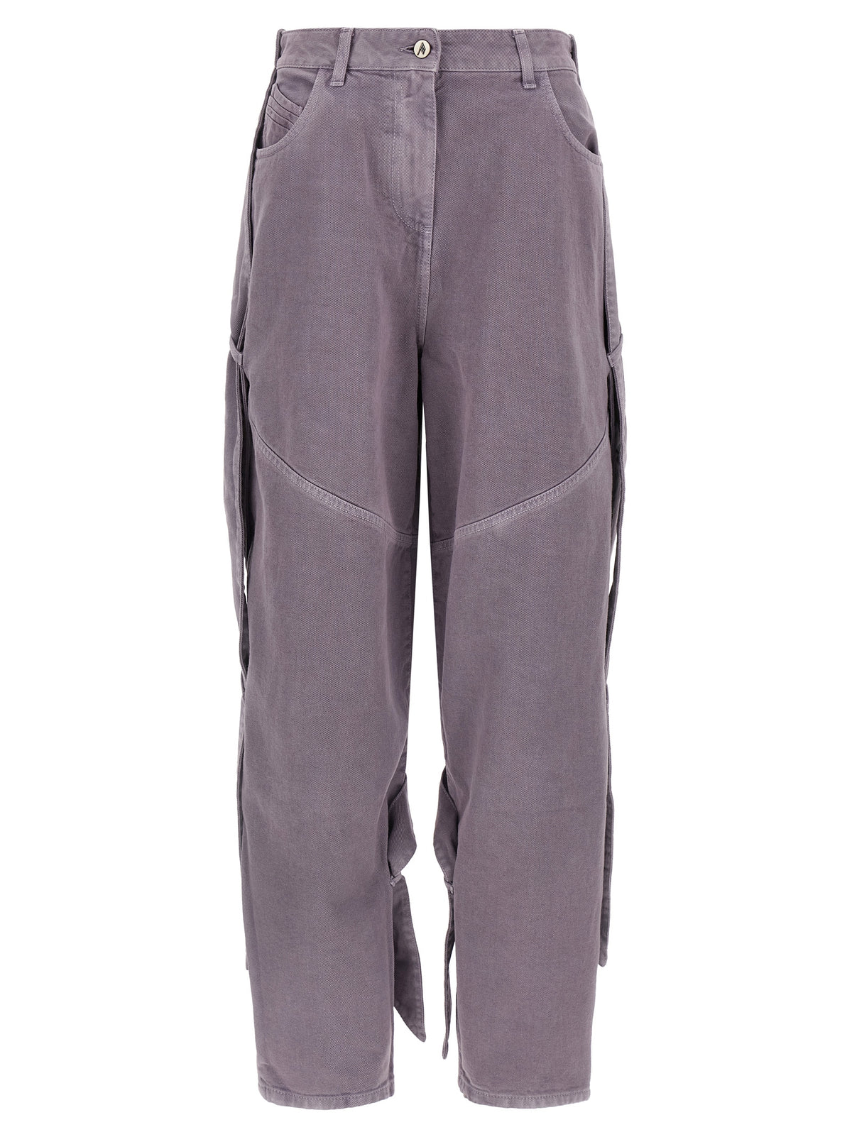 Le pantalon cargo The Attico en coton violet