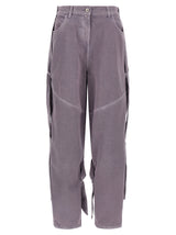 Le pantalon cargo The Attico en coton violet