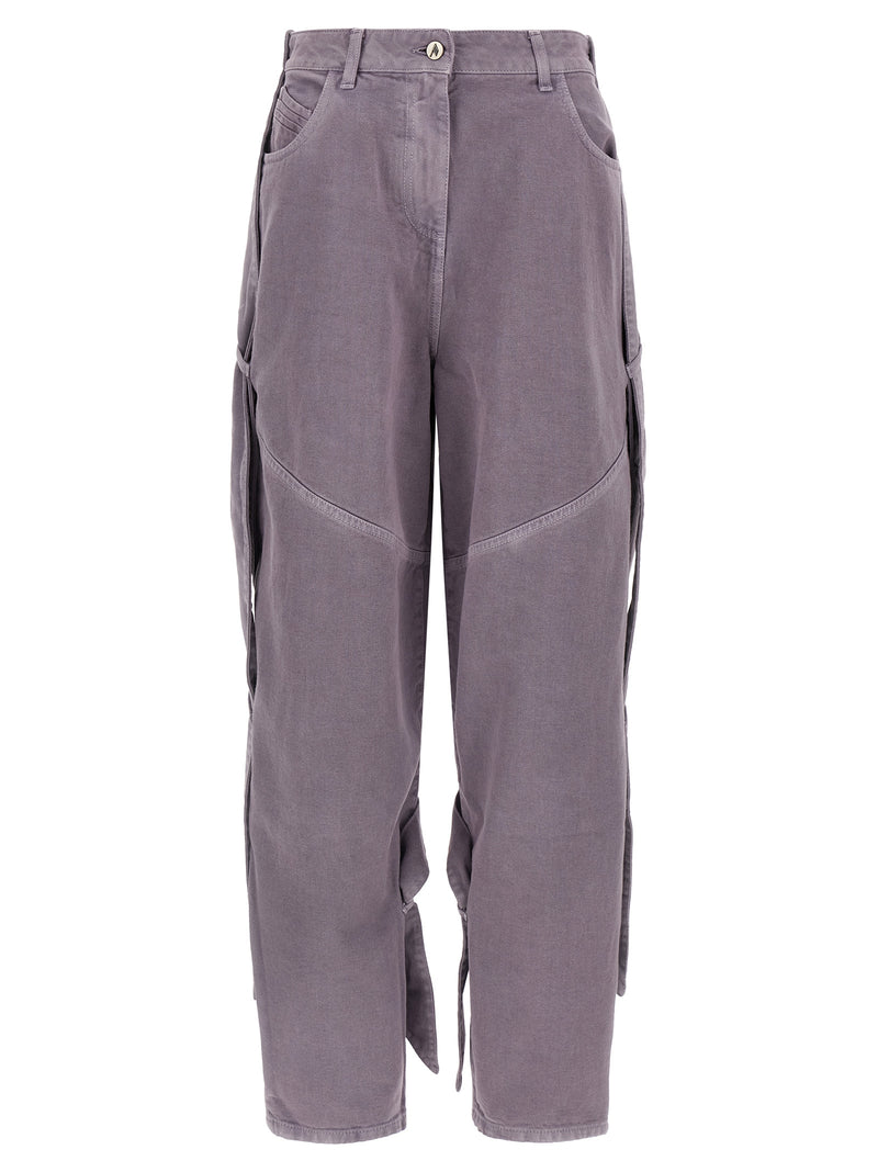 Le pantalon cargo The Attico en coton violet