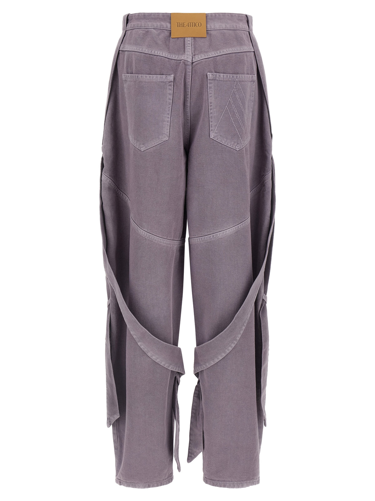Le pantalon cargo The Attico en coton violet