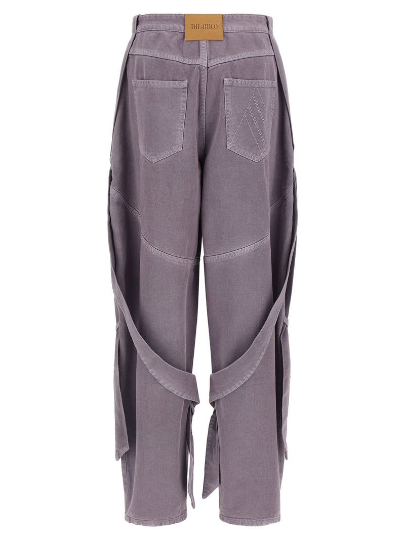 Le pantalon cargo The Attico en coton violet