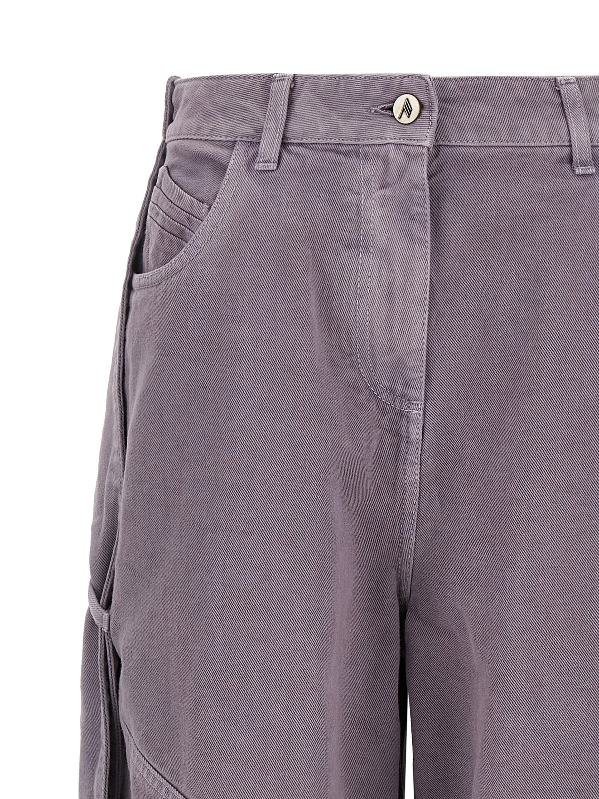 Le pantalon cargo The Attico en coton violet