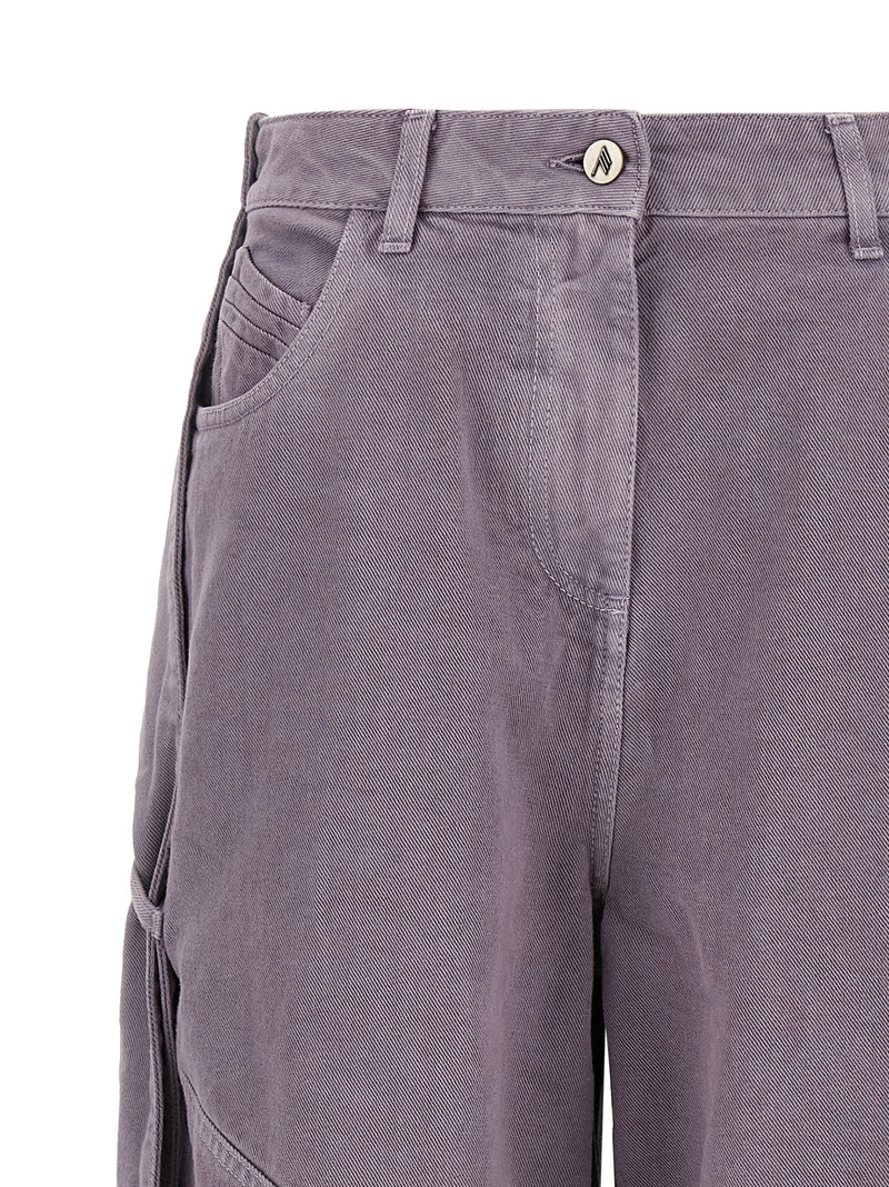 Le pantalon cargo The Attico en coton violet