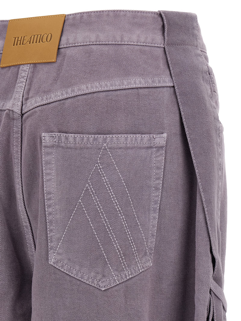 Le pantalon cargo The Attico en coton violet