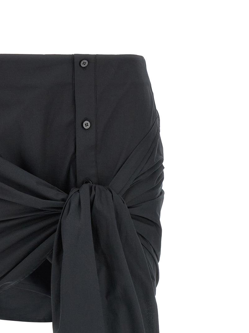 La longue jupe noire en coton The Attico