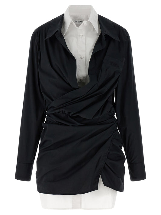 La robe courte bicolore en coton The Attico
