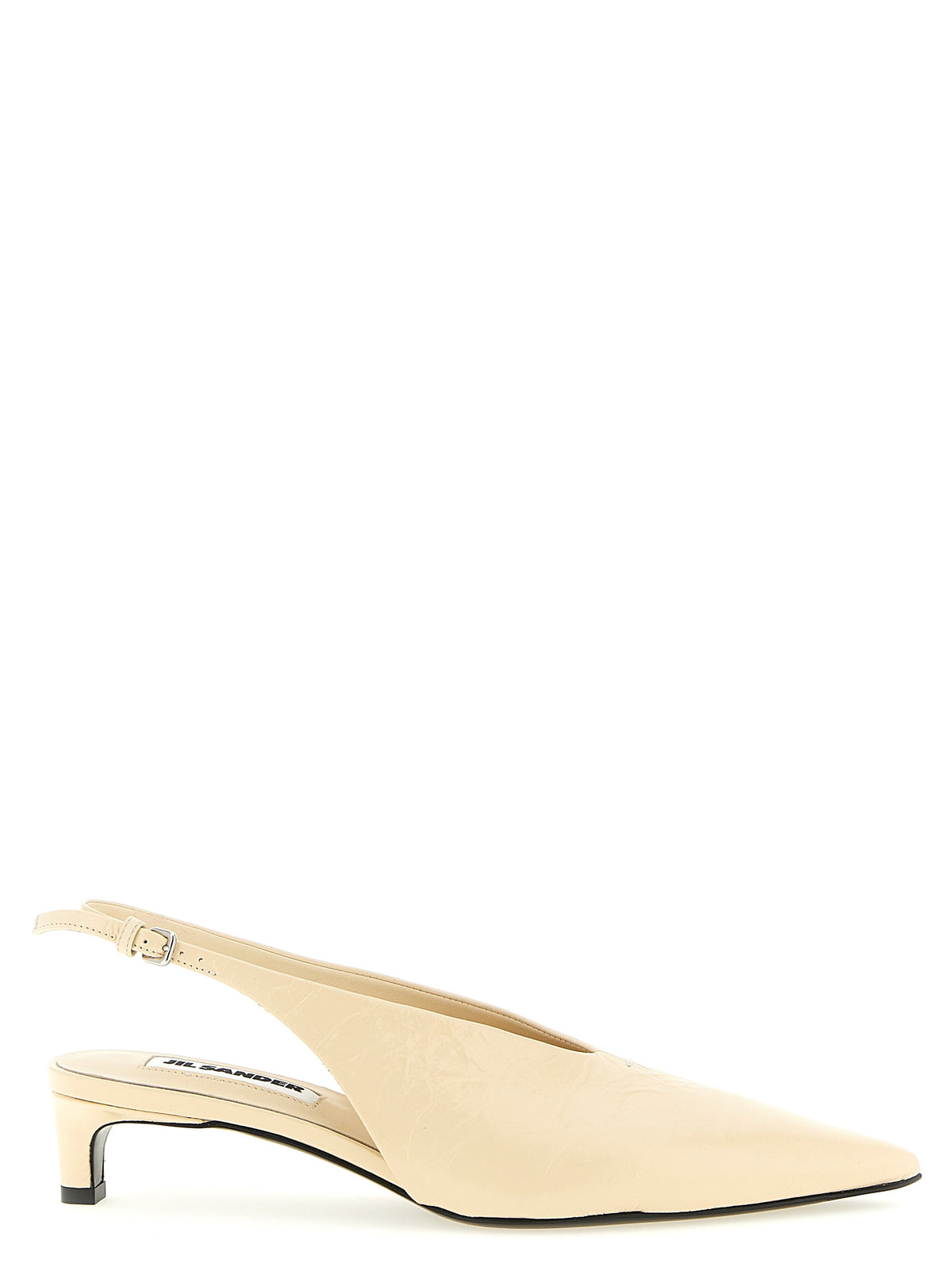 Jil Sander Beige Calfskin Mid Heel Pumps for Women