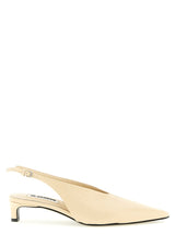 Jil Sander Beige Calfskin Mid Heel Pumps for Women