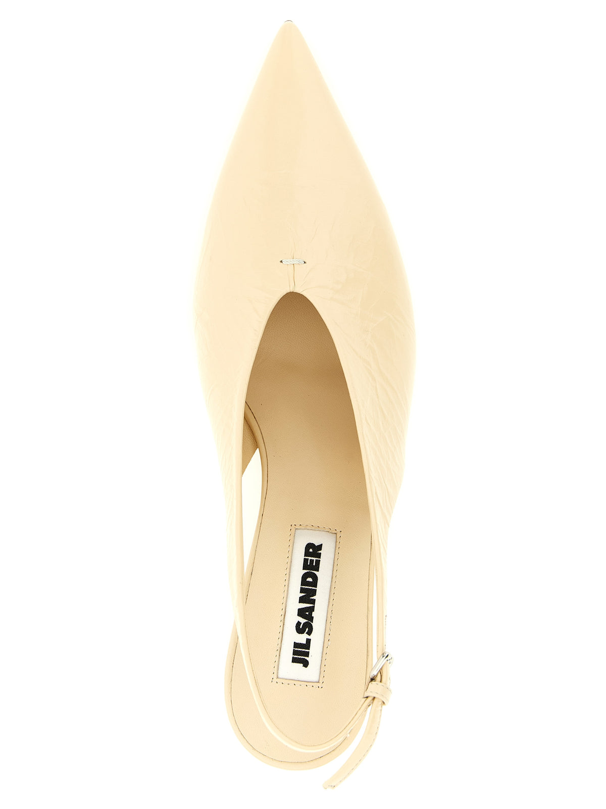 Jil Sander Beige Calfskin Mid Heel Pumps for Women