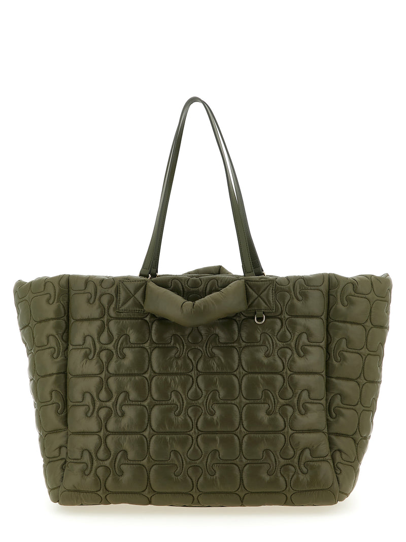 Sac cabas Ganni bicolore en polyamide recyclé