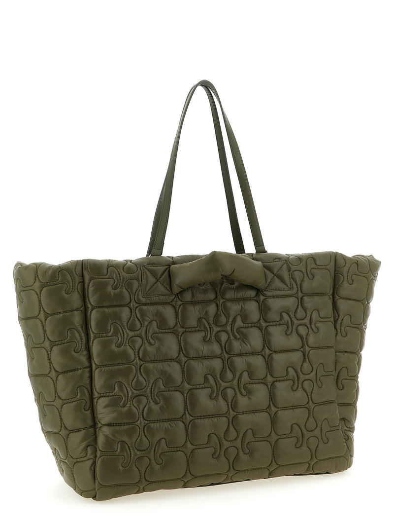 Sac cabas Ganni bicolore en polyamide recyclé