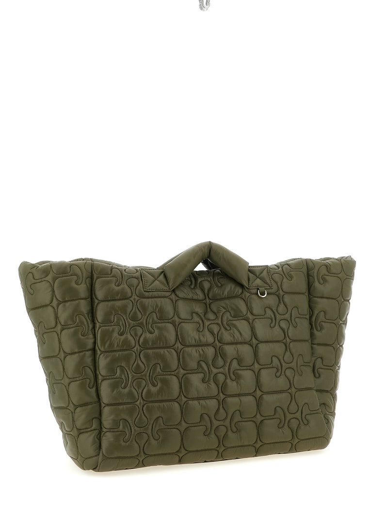Sac cabas Ganni bicolore en polyamide recyclé