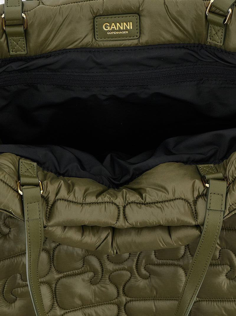 Sac cabas Ganni bicolore en polyamide recyclé