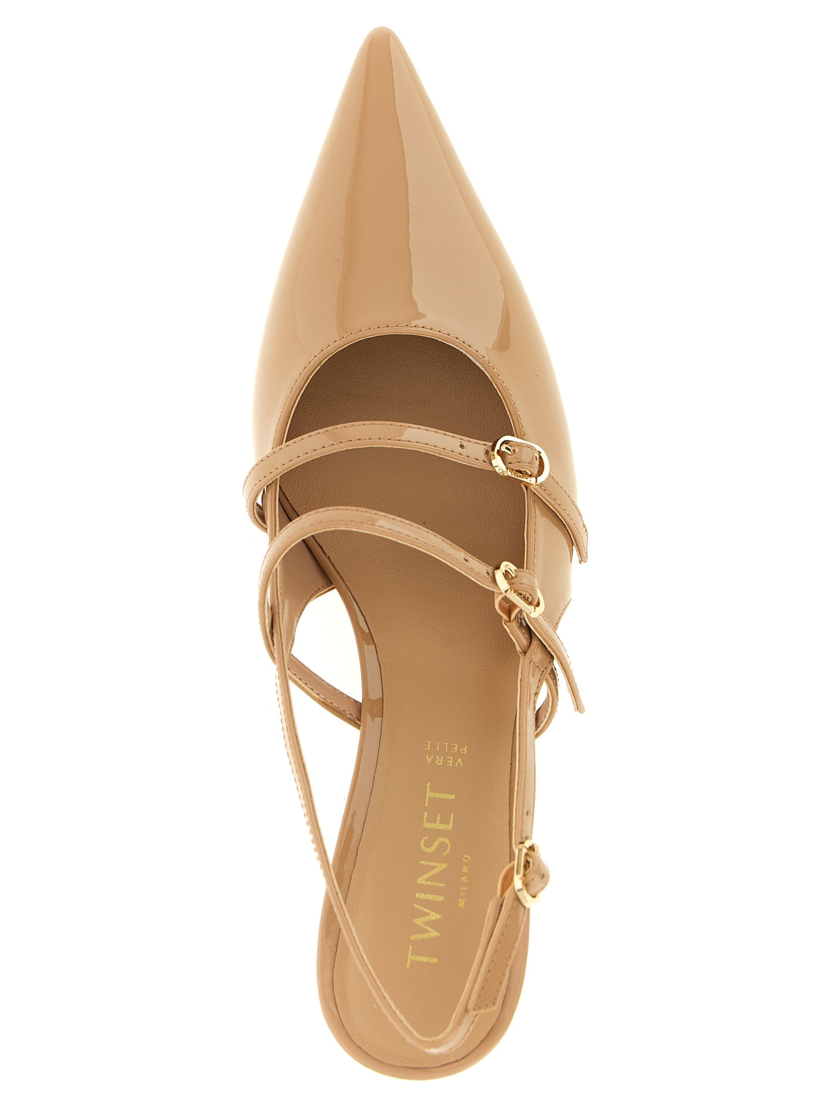 Twinset Escarpins Mi-Talons en Polyéthylène Beige