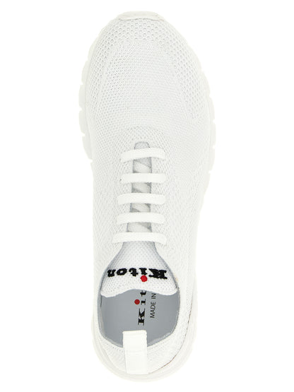 Kiton White Cotton Athletic Sneakers