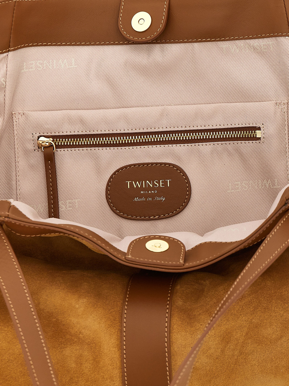 Tote Bag en Polyuréthane Marron Twinset