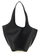 The Attico La Scoop Medium Black Calfskin Shoulder Bag