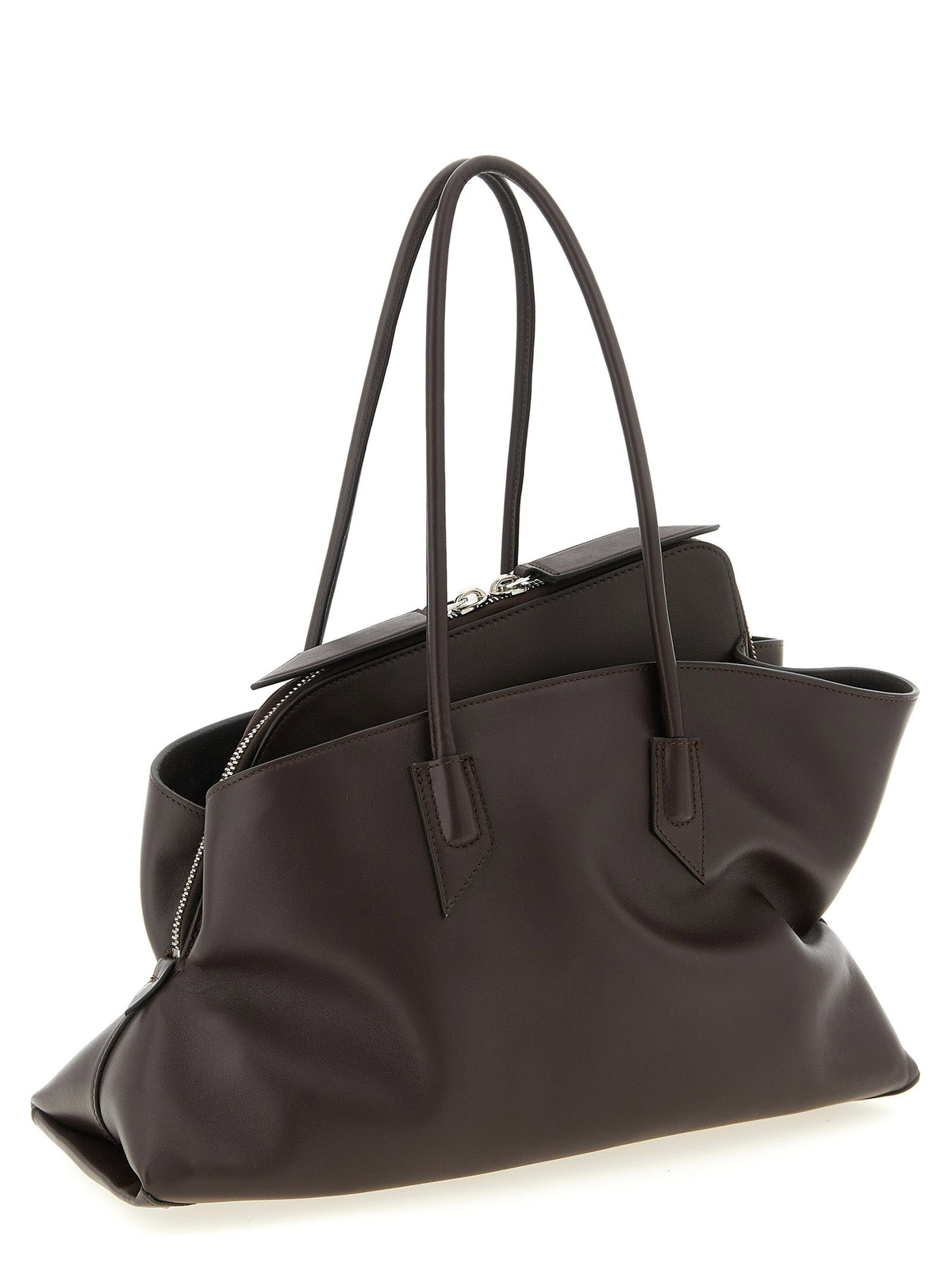 The Attico La Passeggiata Medium Brown Calfskin Shoulder Bag