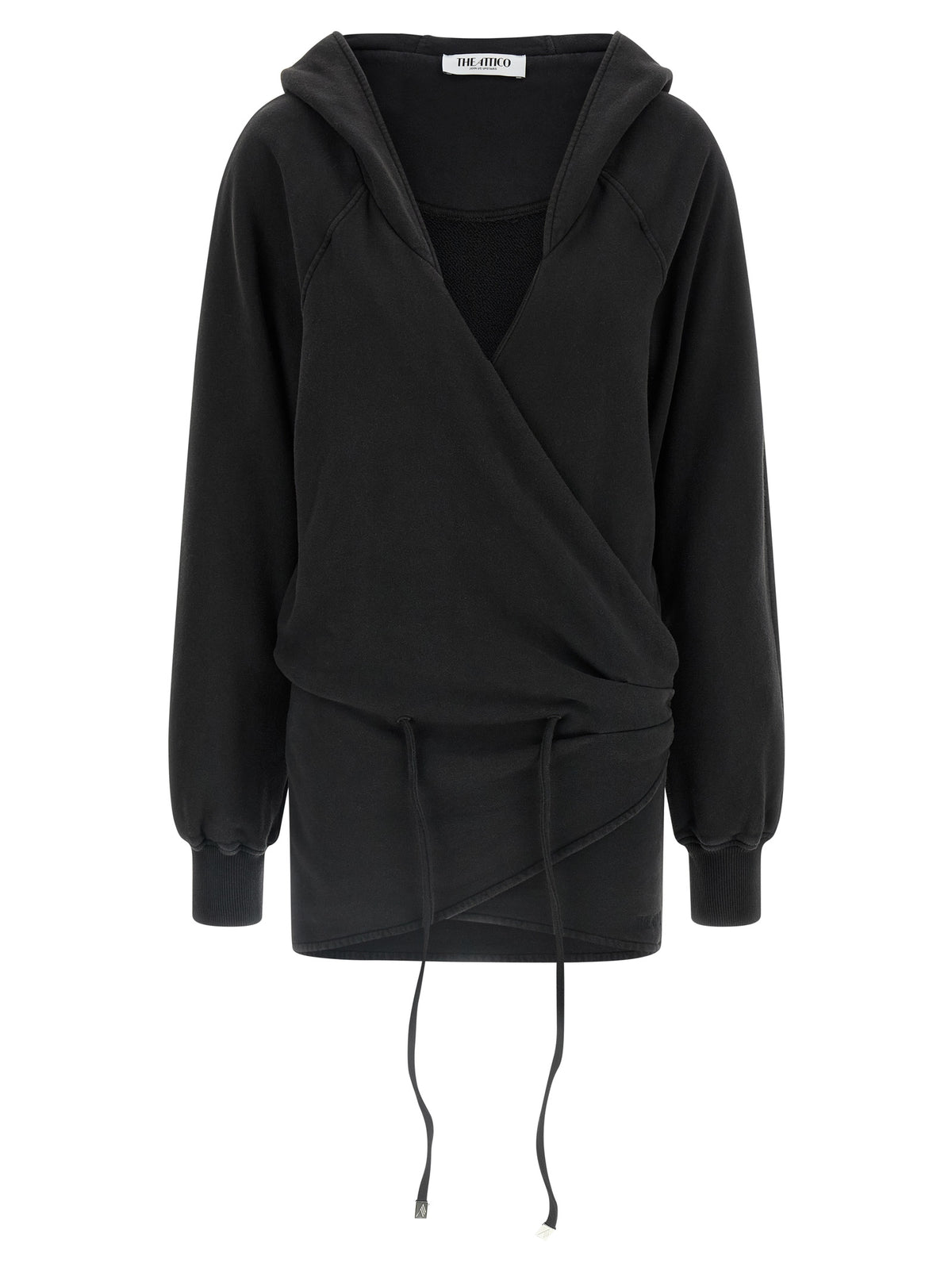 Robe courte en coton noir The Attico