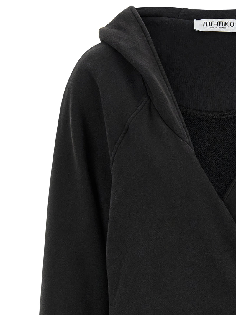 Robe courte en coton noir The Attico