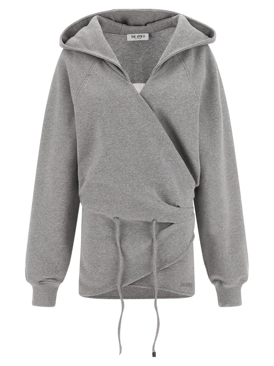 La robe courte Attico en coton gris