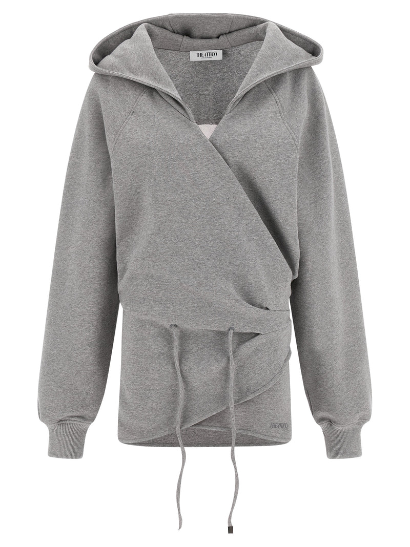 La robe courte Attico en coton gris