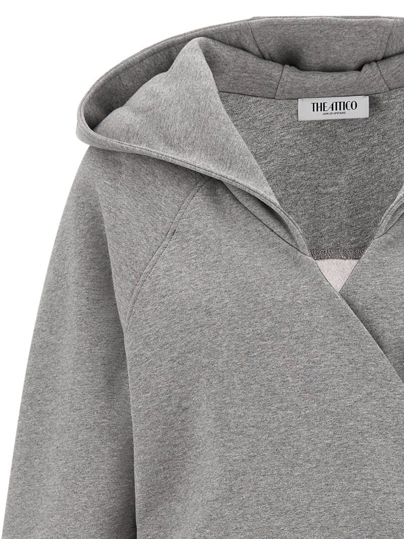 La robe courte Attico en coton gris