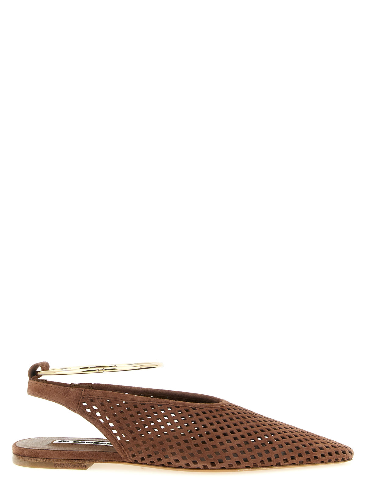 Jil Sander Brown Goatskin Ballet Flats for Women