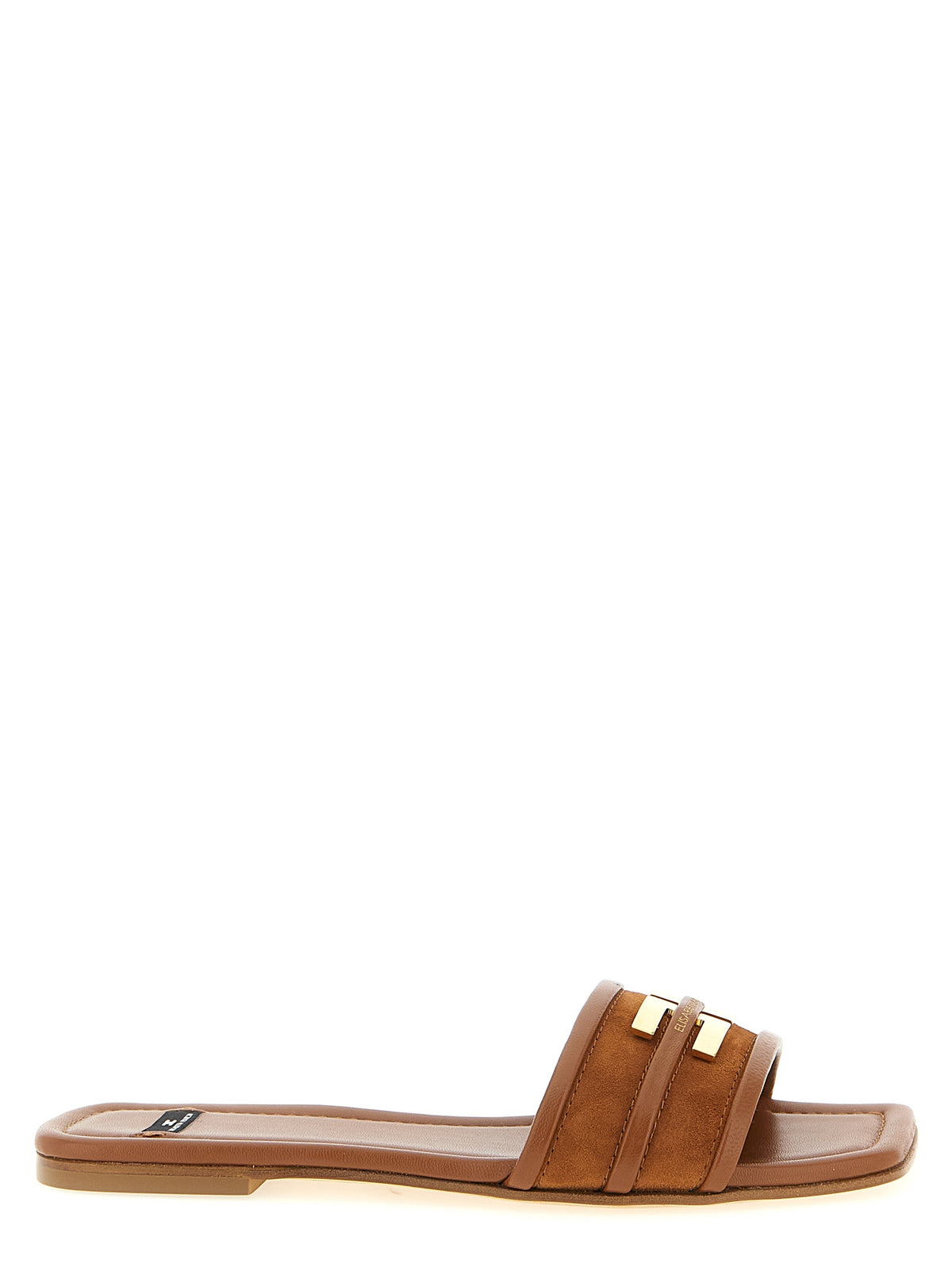 Mules en cuir marron Elisabetta Franchi