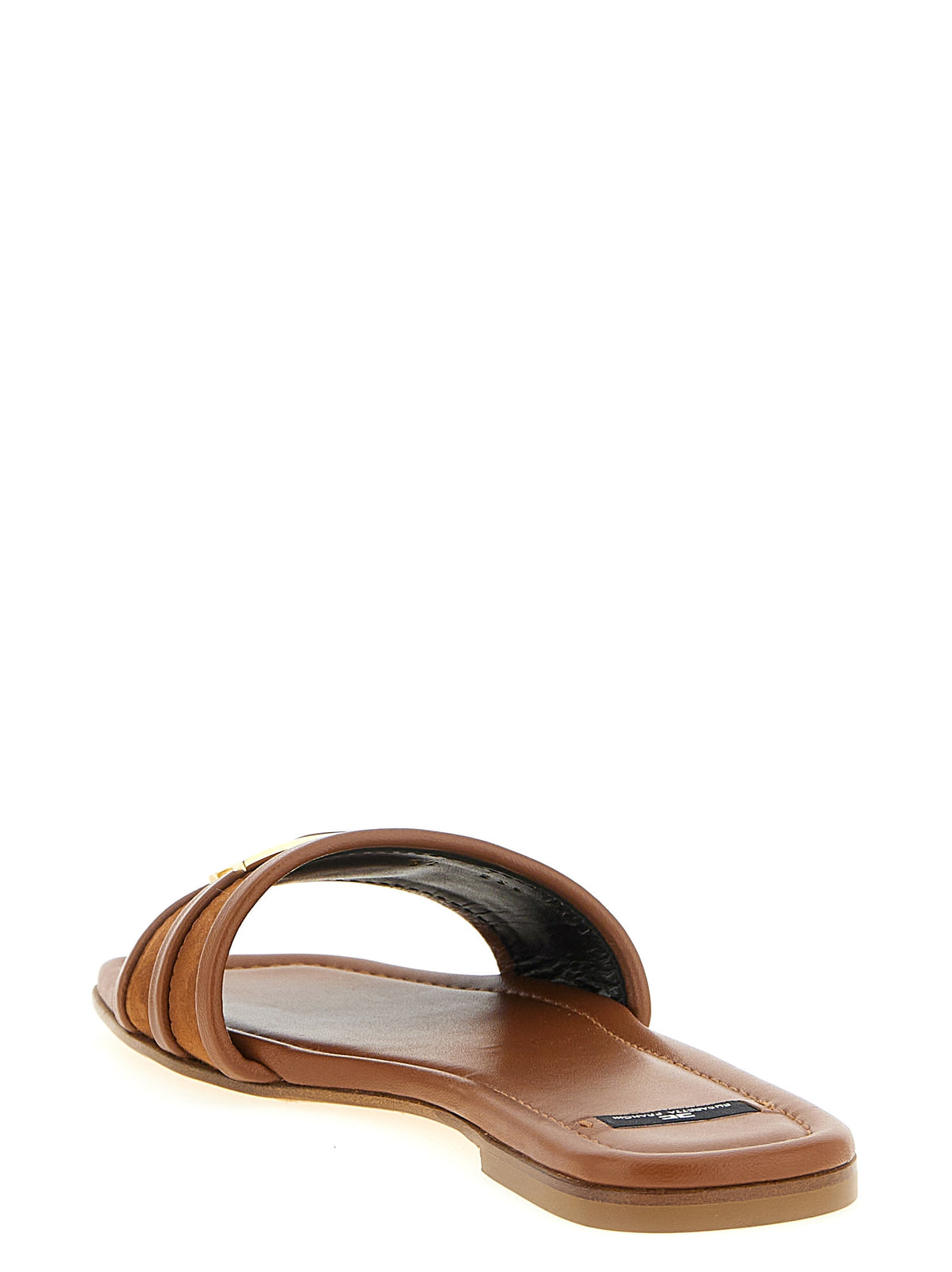 Mules en cuir marron Elisabetta Franchi
