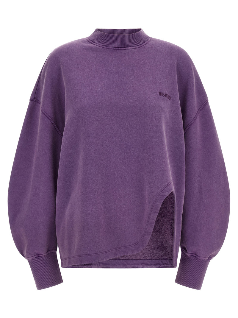 Sweat-shirt en coton violet Attico