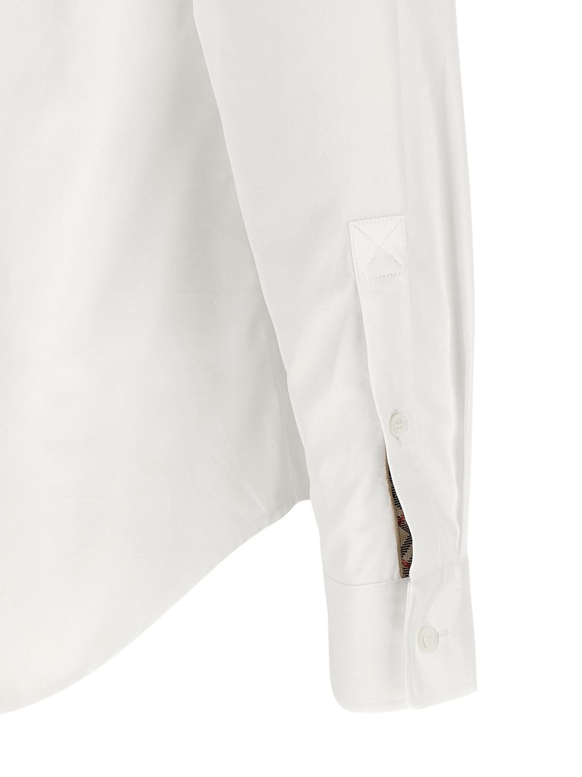 Burberry White Cotton Blouse