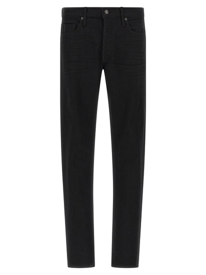Tom Ford Black Cotton Straight-Leg Jeans