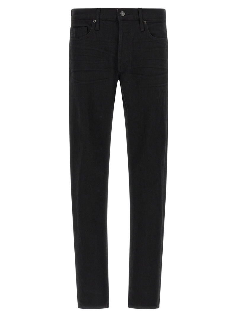 Jean droit en coton noir Tom Ford