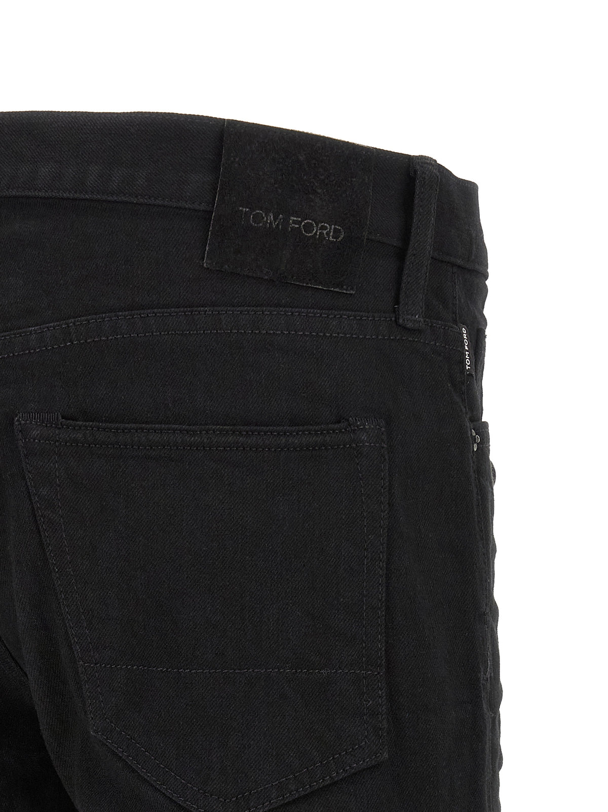 Jean droit en coton noir Tom Ford