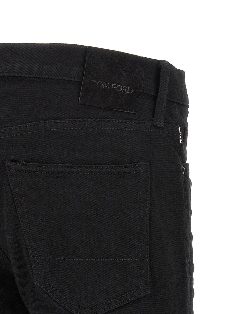 Jean droit en coton noir Tom Ford