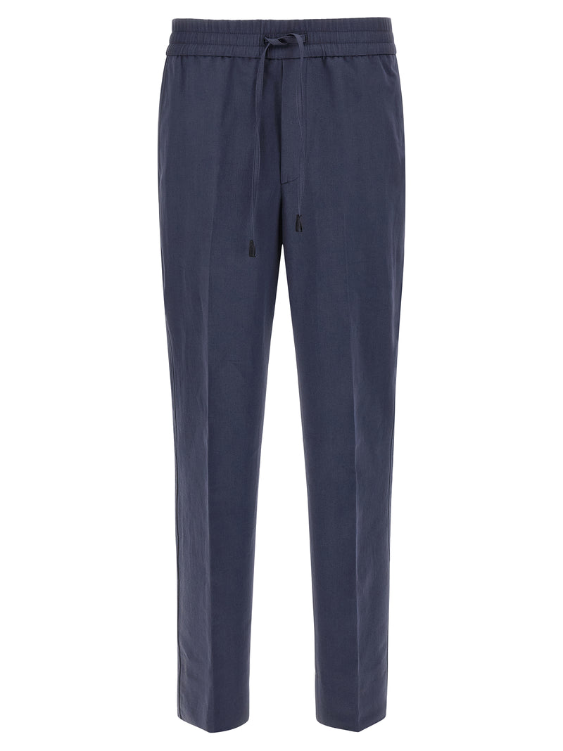 Brioni Asolo Blue Linen Casual Pants for Men