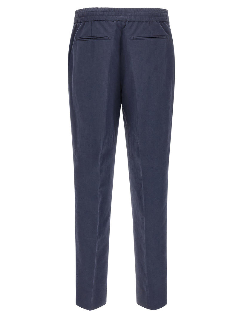 Brioni Asolo Blue Linen Casual Pants for Men