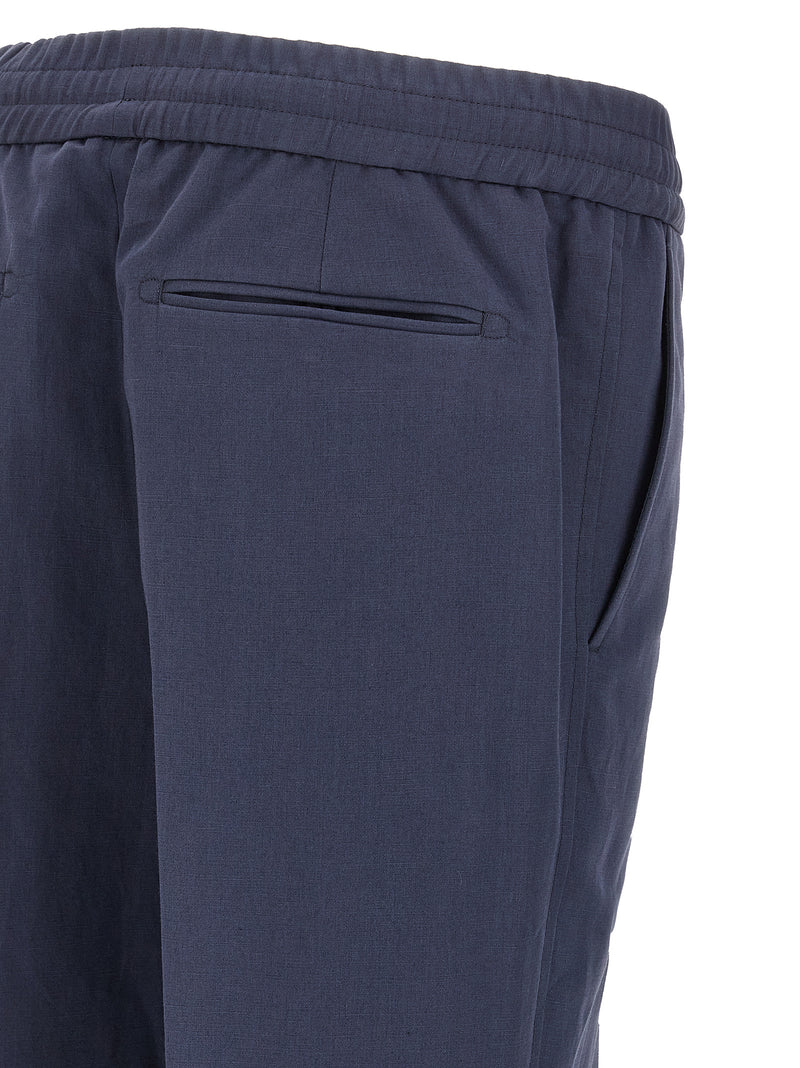 Brioni Asolo Blue Linen Casual Pants for Men