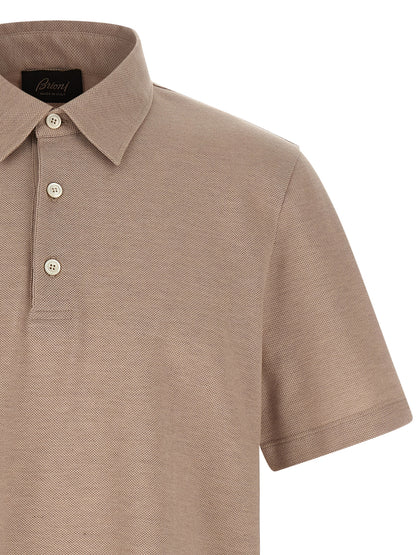 Polo Brioni beige en coton