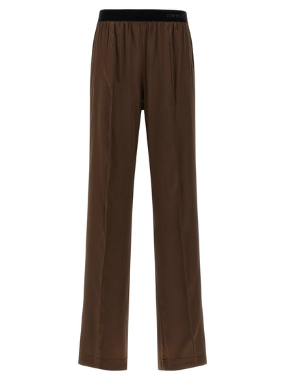 Tom Ford Brown Silk Casual Pants